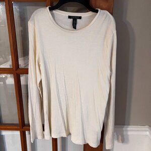 Lauren Ralph Lauren Women's Ribbed Long Sleeve Top w Suede Elbow Patches SZ: L